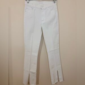 MOTHER The Insider Slit Ankle Fray Glass Slipper Denim